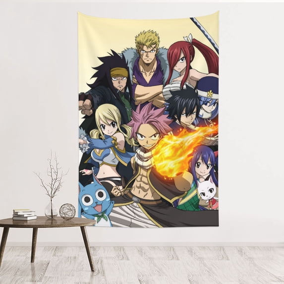 Fairy Tail Tapestry Dorm Decor Wall Hanging Tapestries Window Curtain Picnic Mat Beach Blanket 60x40 Inch