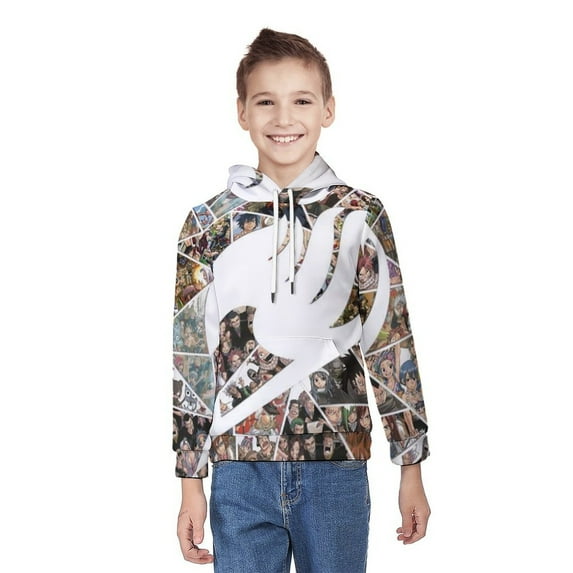 Fairy Tail Youth Hoodies Boys Girls 3D Printed Sweatshirt Fall Winter Clothes Long Sleeves Pullover Sweater S