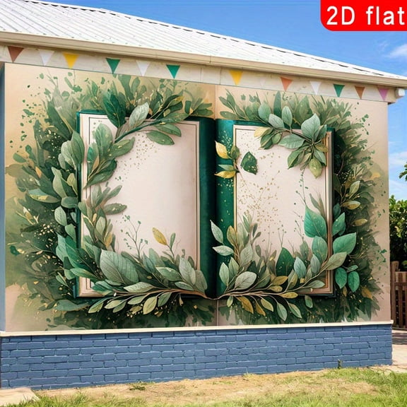 Fairy Tale Books Backdrop Once Upon a Time Storybook Background Greenery Leaves Magic Book Romantic Wedding Birthday Party Decorations Banner Supplies Photo Booth Props