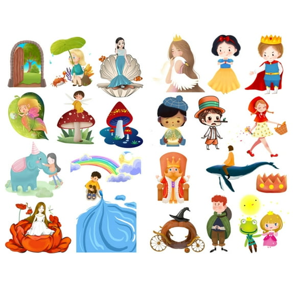 Fairy Tale Characters Aesthetic Sticker Pre-cut Cute Diary Travel Paper Journal Stickers Scrapbooking Stationery Sticker Flakes Art Supplies