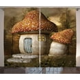 thumbnail image 1 of Ambesonne Cartoon Curtains 2 Panel Set, Mushroom Forest, 108" x 96", Multicolor, 1 of 3