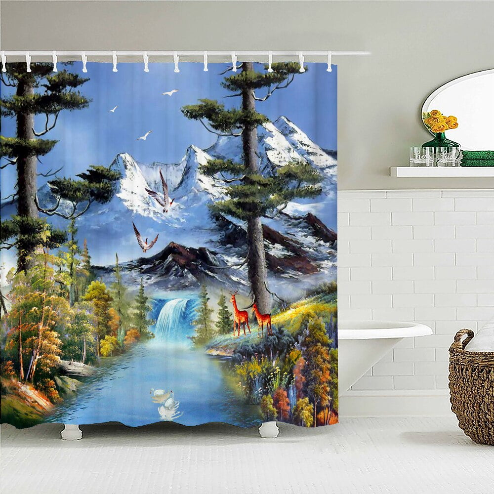 Fairy Tale Dream Forest Shower Curtain Decor Waterproof Fabric Bathroom