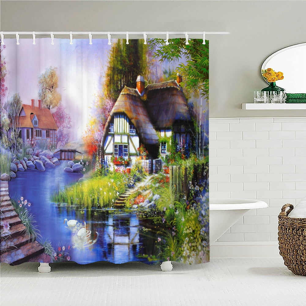 Fairy Tale Dream Forest Shower Curtain Decor Waterproof Fabric Bathroom