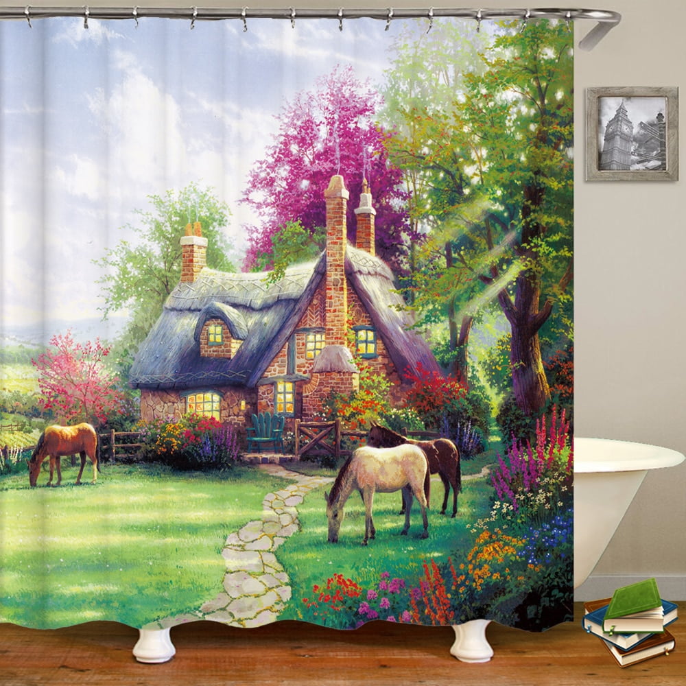 Fairy Tale Dream Forest Shower Curtain Decor Waterproof Fabric Bathroom