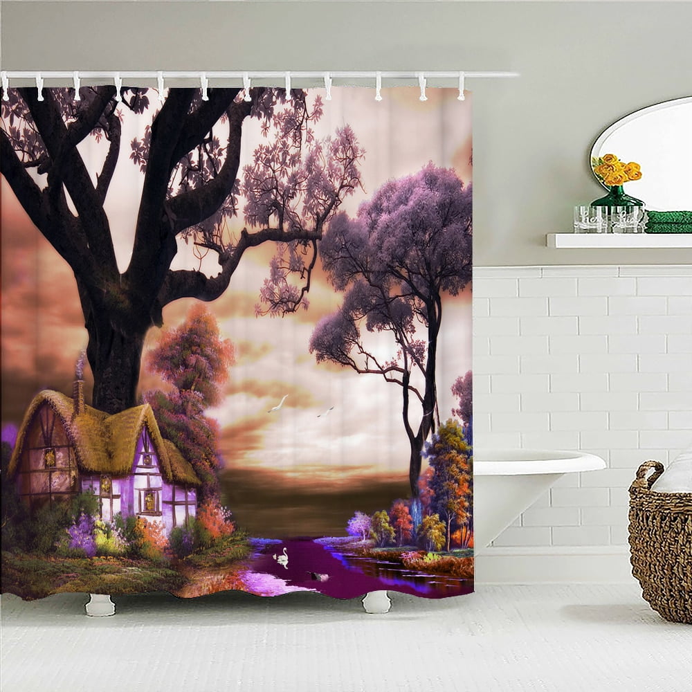 Fairy Tale Dream Forest Shower Curtain Decor Waterproof Fabric Bathroom