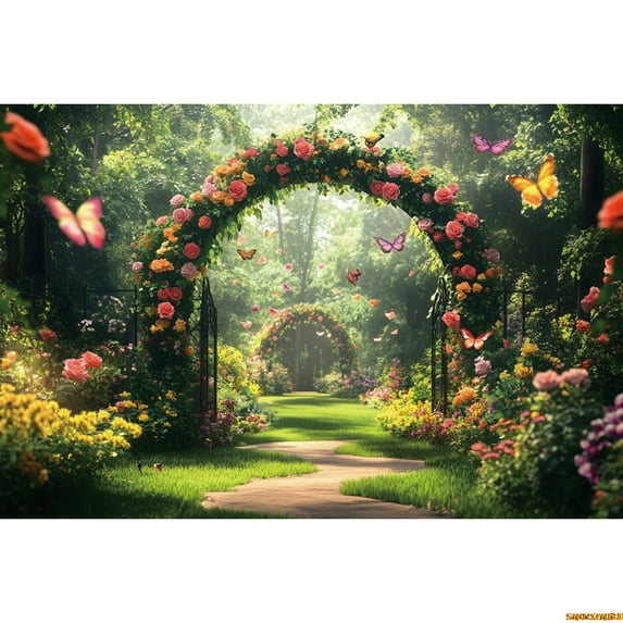 Fairy Tale Enchanted Forest Backdrop Wonderland Dreamy Jungle Mushroom Baby Birthday Party Photography Background Photo Studio