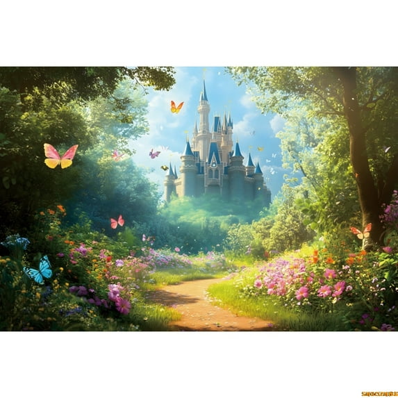 Fairy Tale Enchanted Forest Backdrop Wonderland Dreamy Jungle Mushroom Baby Birthday Party Photography Background Photo Studio