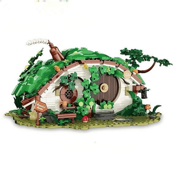Fairy Tale Forest Treehouse Building Blocks, Lush Cave Cottage Building Set, Home Office Table Centerpiece Decor