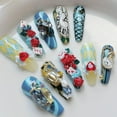 thumbnail image 1 of Fairy Tale Hand-painted White Hot Girl Manicure Customization Fake Nails Size, 1 of 5