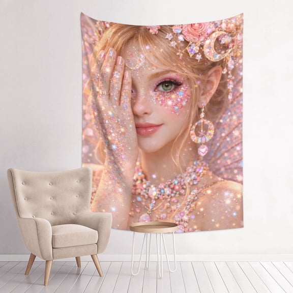 Fairy Tale Magical Princess Rainbow Anime Tapestry Indian Wall Hanging Tapestries Room Decor For Bedroom Living Room Dorm 30 x 40 inch