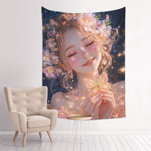 Fairy Tale Magical Princess Rainbow Anime Tapestry Indian Wall Hanging Tapestries Room Decor For Bedroom Living Room Dorm 30 x 40 inch