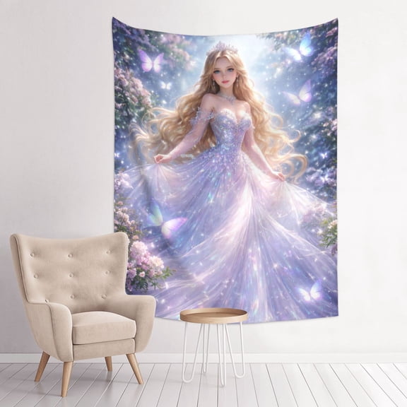 Fairy Tale Magical Princess Rainbow Anime Tapestry Indian Wall Hanging Tapestries Room Decor For Bedroom Living Room Dorm 30 x 40 inch