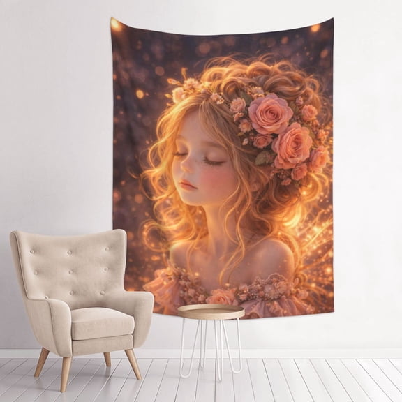 Fairy Tale Magical Princess Rainbow Anime Tapestry Indian Wall Hanging Tapestries Room Decor For Bedroom Living Room Dorm 30 x 40 inch