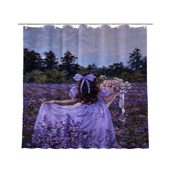 Fairy Tale Magical Princess Rainbow Waterproof Polyester Shower Curtain 72 x 72 Inch