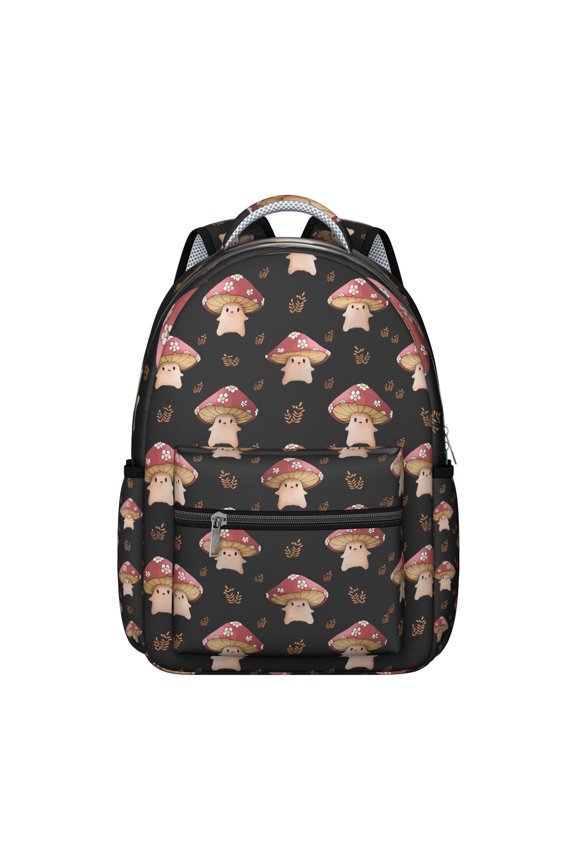 Fairy Tale Mushroom Backpack Boho Woodland Botanical Mushrooms Design Vintage Psychedelic Trippy School Bag for Students