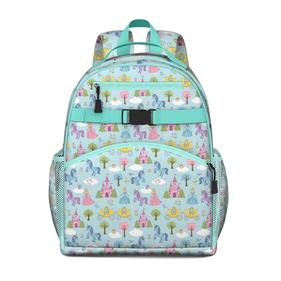 Pink Blue Tie Dye Flower Pattern Backpack for School,Cute School Bag,Schoolbag with Adjustable Shoulder Straps & Padded Back,15.25"x11.5"x5.25"