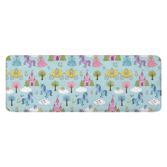 Fairy Tale Princess Castle Pattern Kitchen Rug Mat,Kitchen Runner Rugs Non Skid Washable,Decorative Kitchen Floor Mats for Kitchen,Sink,Laundry,17"x47.2"