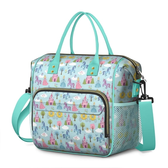 Fairy Tale Princess Castle Pattern Womens Lunch Box for Work,Insulated Large Lunch Bag for Tween and Teen,Loncheras Para Mujer,Leakproof Adult Lunch Bag for Work,Beach,Travel,Picnic,Camping