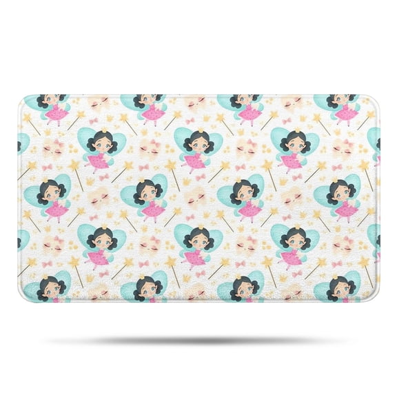 Fairy Tale Princess Pattern Bathroom Rugs Mat,Non Slip Microfiber Bathroom Rug,Rubber Backing,Soft Bathroom Mats for Bathroom Floor,Tub and Shower,17x30in(43x75cm)