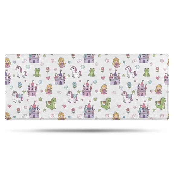 Fairy Tale Princess Pattern Bathroom Rugs Mat,Non Slip Microfiber Bathroom Rug,Rubber Backing,Soft Bathroom Mats for Bathroom Floor,Tub and Shower,60x24in(150x60cm)