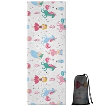 Fairy Tale Princess Unicorn Pattern Hot Yoga Mat Towel Non Slip for Hot Yoga - Quick-Drying Yoga Mat Cover with 4 Corner Pockets with Travel Bag - Hot Yoga Towel Non Slip 70"x26"