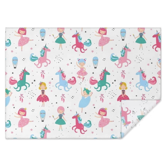 Fairy Tale Princess Unicorn Pattern Rectangle Tablecloth 60"x84",Waterproof Polyester Rectangle Table Cloth, Wipeable Spillproof Polyester Tablecloth for Dining, Camping, Indoor and Outdoor