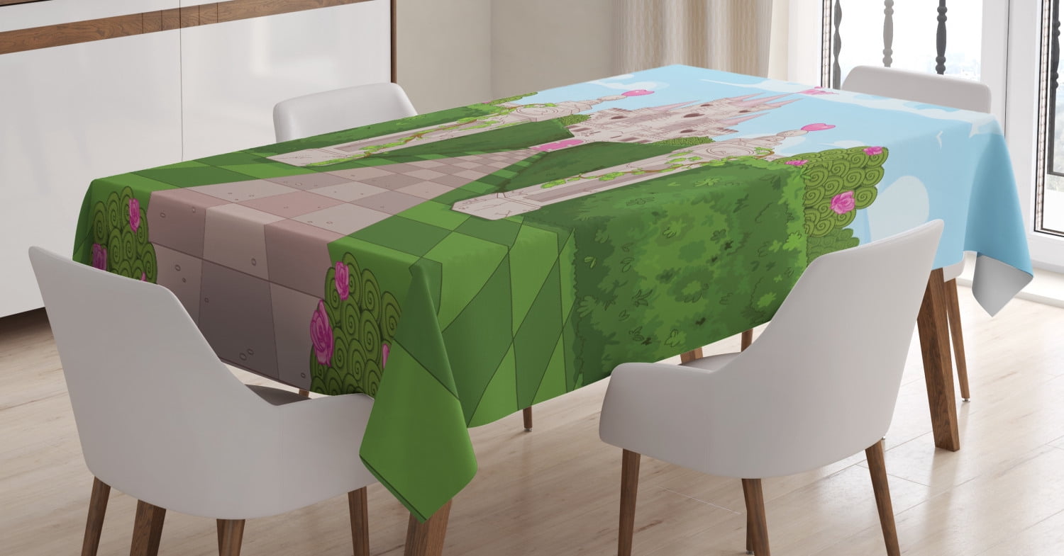 Fairy Tale Tablecloth, Romantic Castle Landscape with Ivy Covered ...
