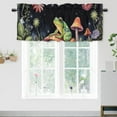 thumbnail image 1 of Fairy Tale Window Curtain Valances Boho Green Leaves Rustic Frog Mushroom Flower Plant Galaxy Rod Pocket Window Valance for Living Room Bathroom Bedroom Kitchen 54 by 18 in, 1 Panel, 1 of 6