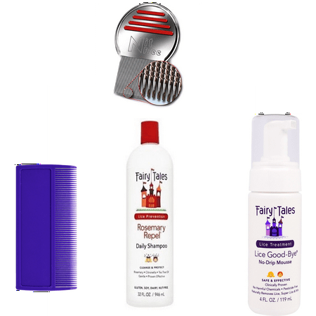 Fairy Tales Nits and Lice Prevention and Treatment Kit with Terminator Comb and Lice Treatment Mousse and Preventative Shampoo