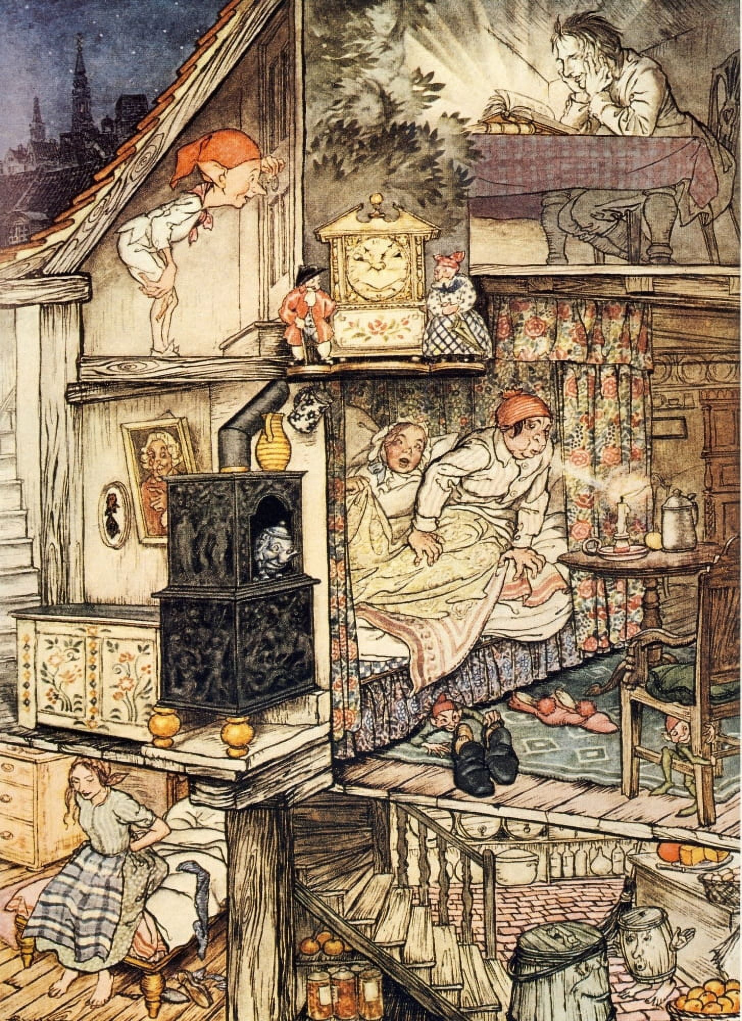Fairy Tales by Hans Andersen 1932 When night was come Canvas Art - A Rackham (24 x 36)