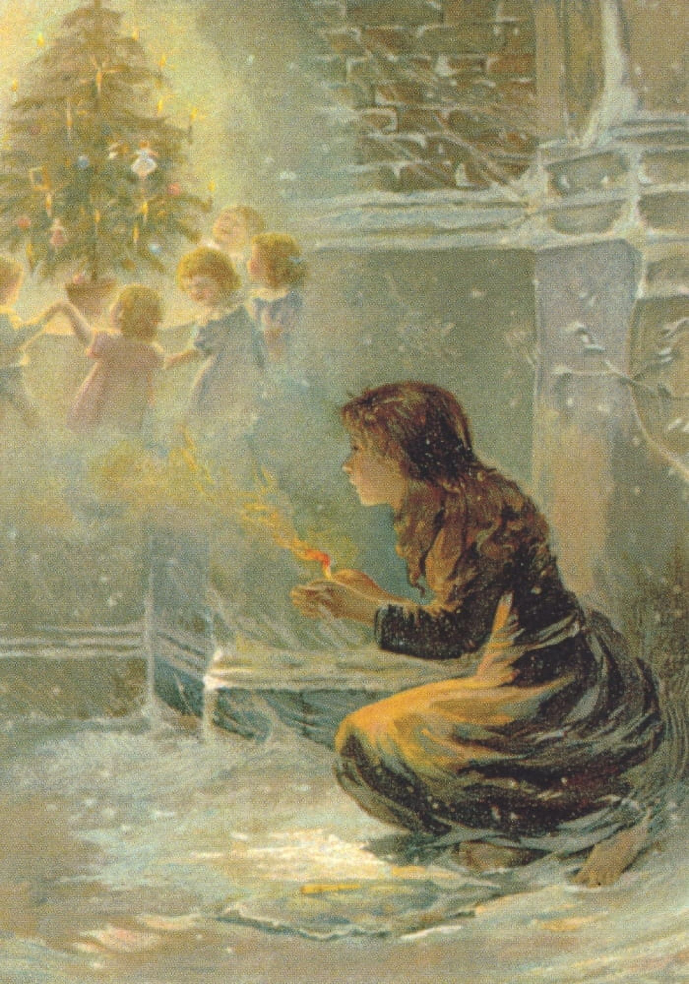 Fairy Tales of Hans Christian Anderson 1906 The Little Match Girl Canvas Art - Evelyn S Hardy (18 x 24)