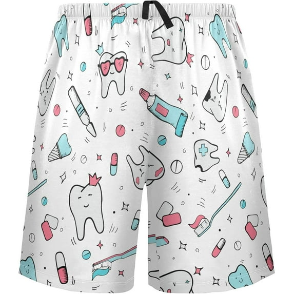 Fairy Teeth Toothpaste Doodle Mens Pajama Pants Shorts Sleepwear Lounge Men's Pajama Bottoms Gift for Family