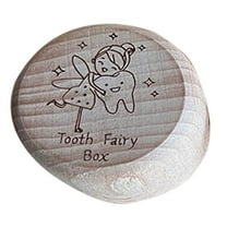 Fairy Tooth Wood Box For Boy Girl Tooth Fairy Keepsake Box To Place Under Pillow Milk Teeth Container Box Cute Lost Tooth Holder Baby Toddler Teeth Case For Baby Birthday Gift