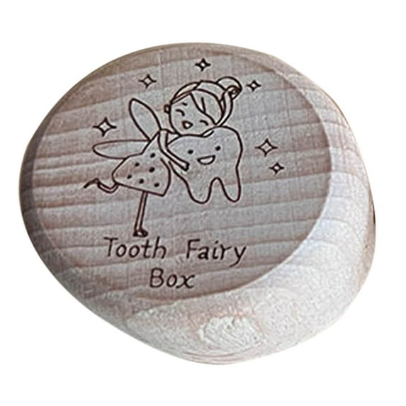 Fairy Tooth Wood Box, Cute Fairy Design, Keepsake for Kids' Milk Teeth, Place Under Pillow for Tooth Fairy Traditions