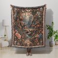 Fairy Village Woven Throw Blanket, Cotton with Fringed Edges for Living ...