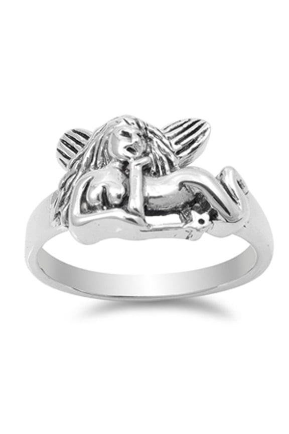 Fairy Winged Mystical Ring .925 Sterling Silver Band Jewelry Female Male Unisex Size 8