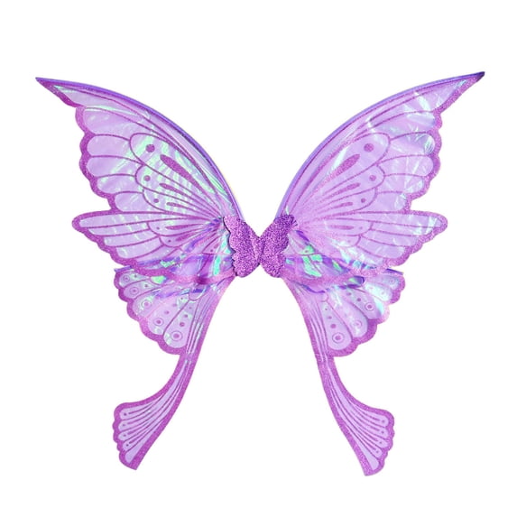 Fairy Wings 32.7"x33.1" Adjustable Transparent Strap Party Accessory Sequin Party Prop for Halloween Events