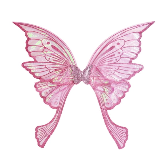 Fairy Wings 32.7"x33.1" Adjustable Transparent Strap Party Accessory Sequin Party Prop for Halloween Events