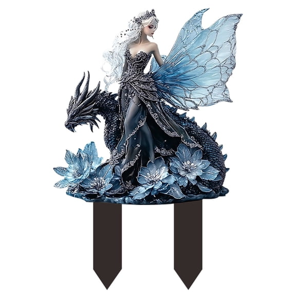Fairy and Animal Theme Garden Ground Stake, Outdoor Courtyard Decoration Prop, Elegant Lawn Scene Ornament for Yard Patio