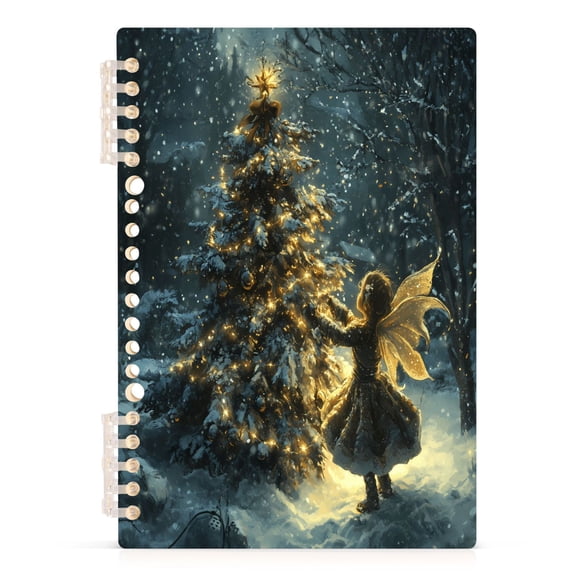 Fairy and Glow Christmas Tree Notebooks 1-subject Journal 60 Sheets A5 College Ruled Paper Detachable Ring 8.3"x5.7"
