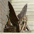 thumbnail image 1 of Fairy at Rest Verdigris Green Resin Garden Sculpture, 1 of 3