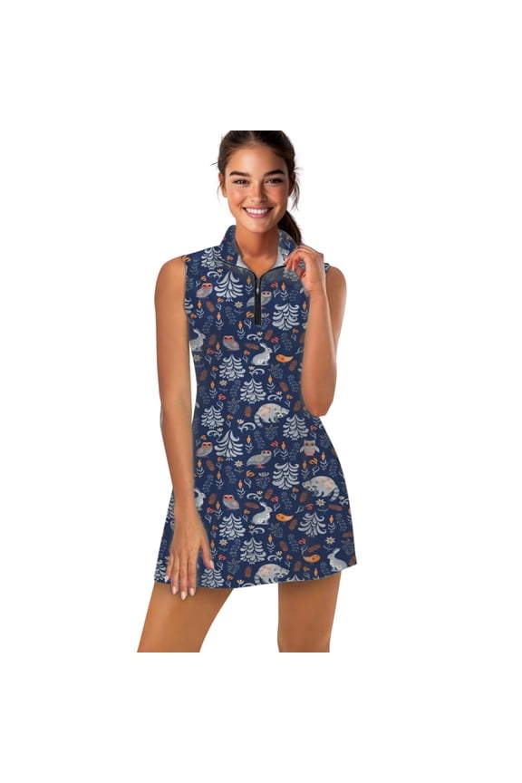 Fairy forest with animals and birds Sports Dresses Women Tennis Dress Outdoor Badminton Golf Quick-Drying And Breathable Sports Dress