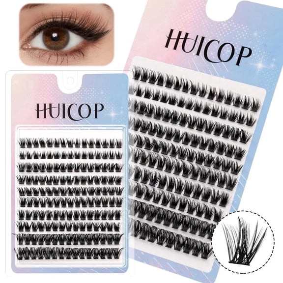 Fairy-like Single Cluster False Eyelashes 10-16mm, Natural Thick Fluffy Segmented Eyelashes Set, Large Capacity Stock-Up Pack for Daily Use