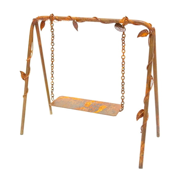 FairyCome Miniature Fairy Garden Swing Rusty Vintage Mini Garden Accessories