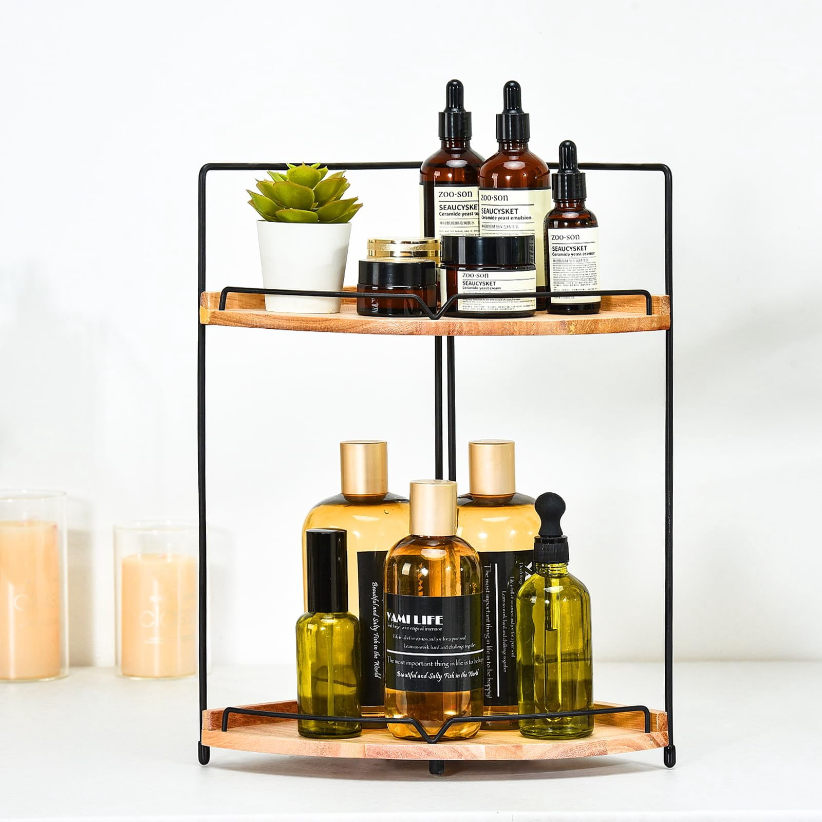 FairyHaus Bathroom Counter Organizer, 2 Tier Corner Bathroom Countertop ...