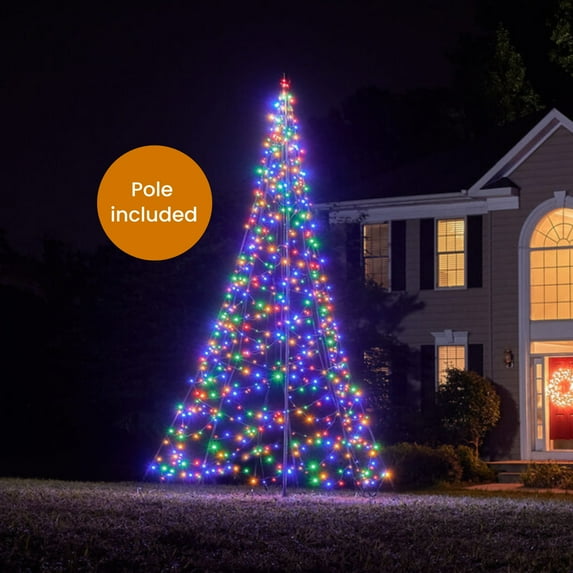 Fairybell Outdoor LED Christmas Tree (13FT 640 LED Lights) Pole Included, Easy Install, Multicolor
