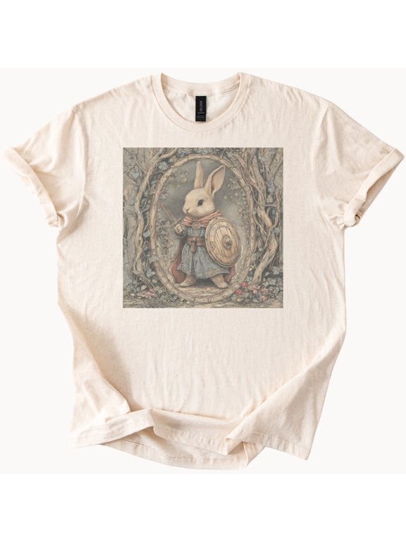 Fairycore Bunny Warrior Sword Shield T-Shirt