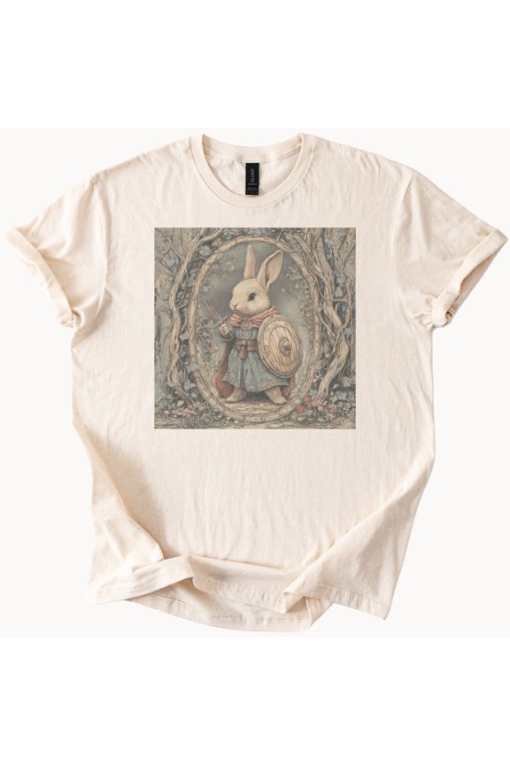 Fairycore Bunny Warrior Sword Shield T-Shirt