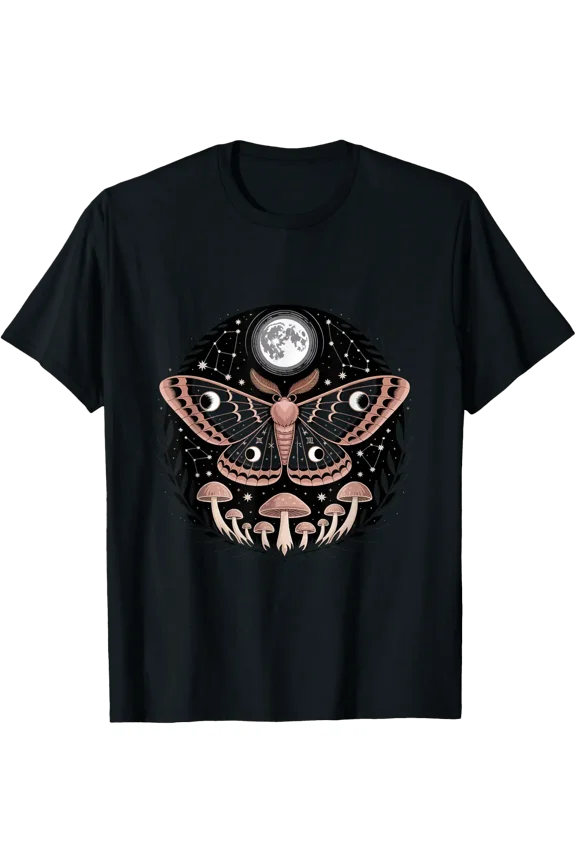 Fairycore Luna Moth Mushroom Aesthetic Clothing T-Shirt Size S-5XL