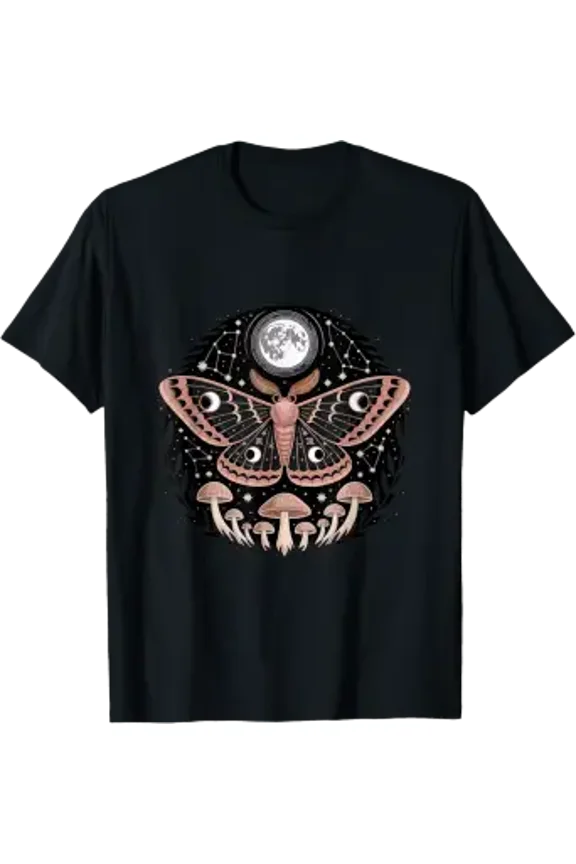 Fairycore Luna Moth Mushroom Aesthetic Clothing T-Shirt